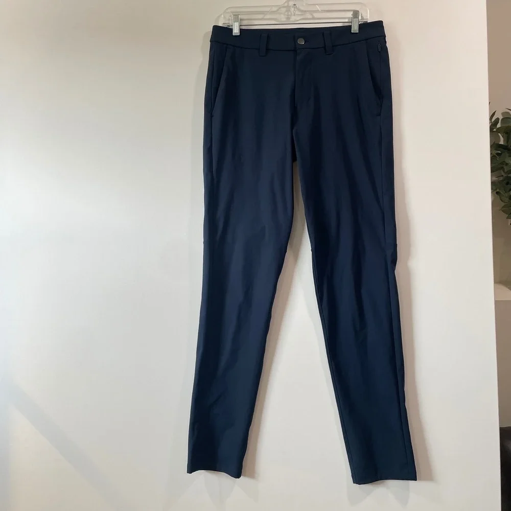 Lululemon Commission Slim Fit Pant Navy Blue Mens 31 Technical Chino Trouser